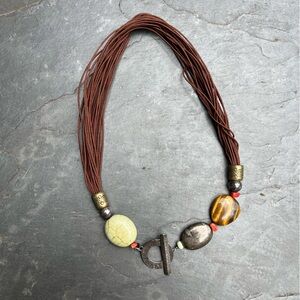 Sterling Silver + Cord Necklace, Silpada